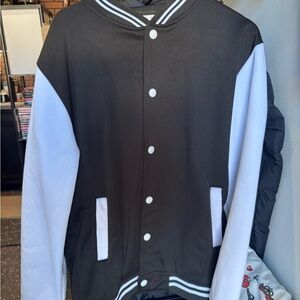 Men's Black and White Varsity Jacket